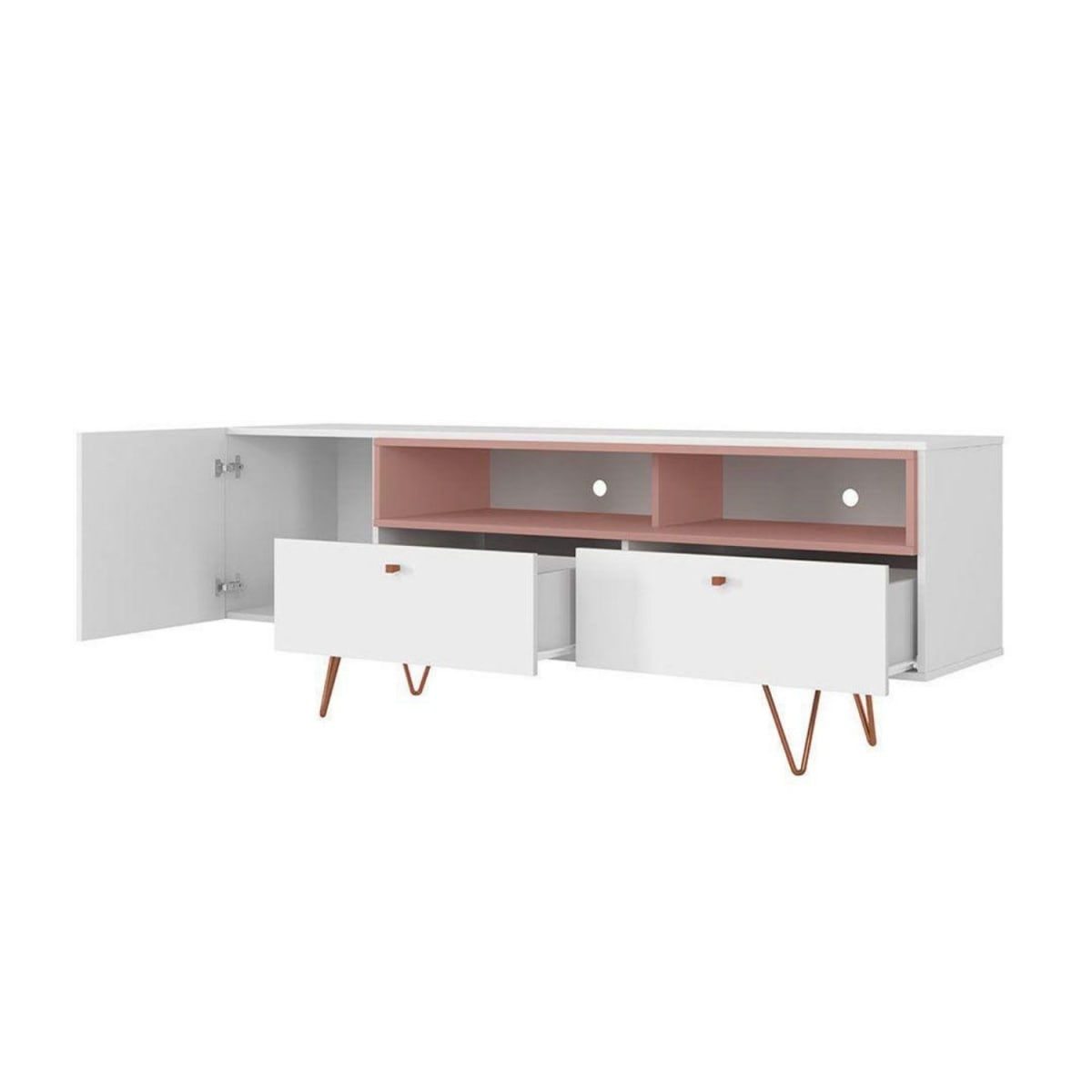Rack Tv 70" Retro Alaska - Blanco / Rosa - Imagen 3