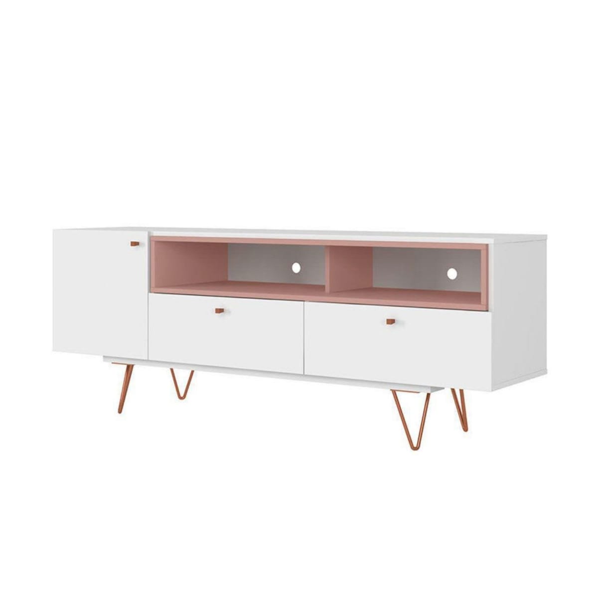 Rack Tv 70" Retro Alaska - Blanco / Rosa - Imagen 2