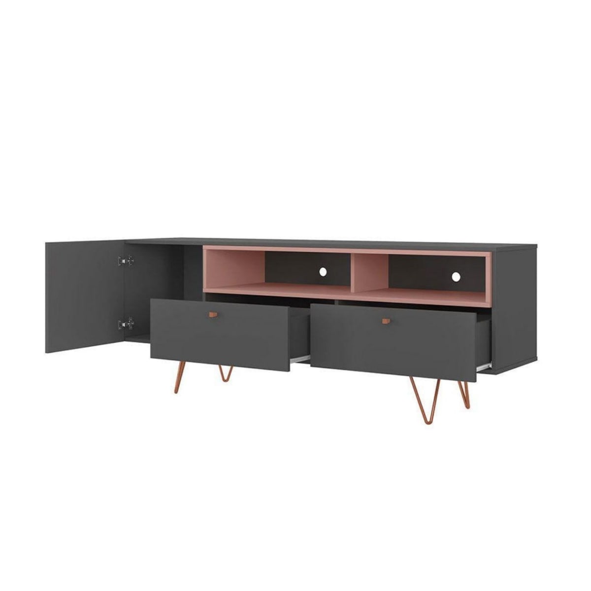 Rack Tv 70" Retro Alaska - Grafito / Rosa - Imagen 3