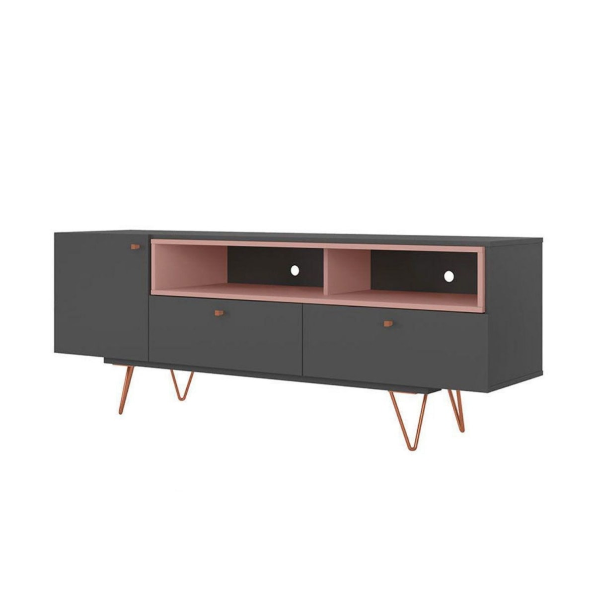 Rack Tv 70" Retro Alaska - Grafito / Rosa - Imagen 2
