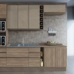 Mueble Aéreo con Puerta de Vidrio Maxxi - Nogal
