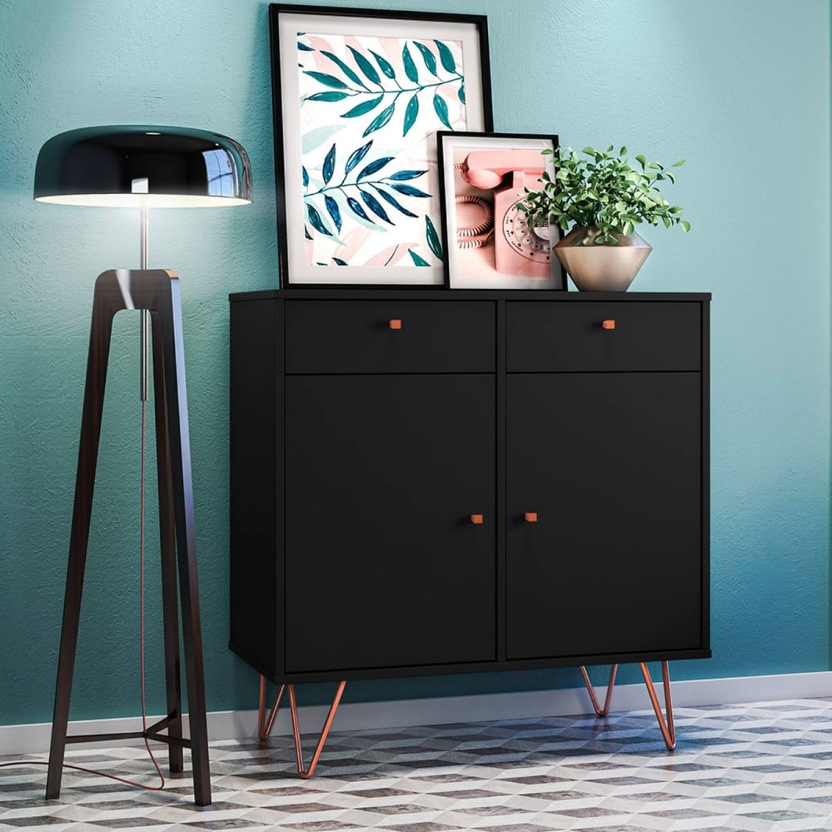 Aparador Buffet Retro Onix - Negro