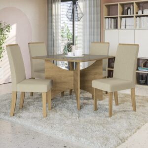 Juego de Comedor Camomila - Beige / Canela