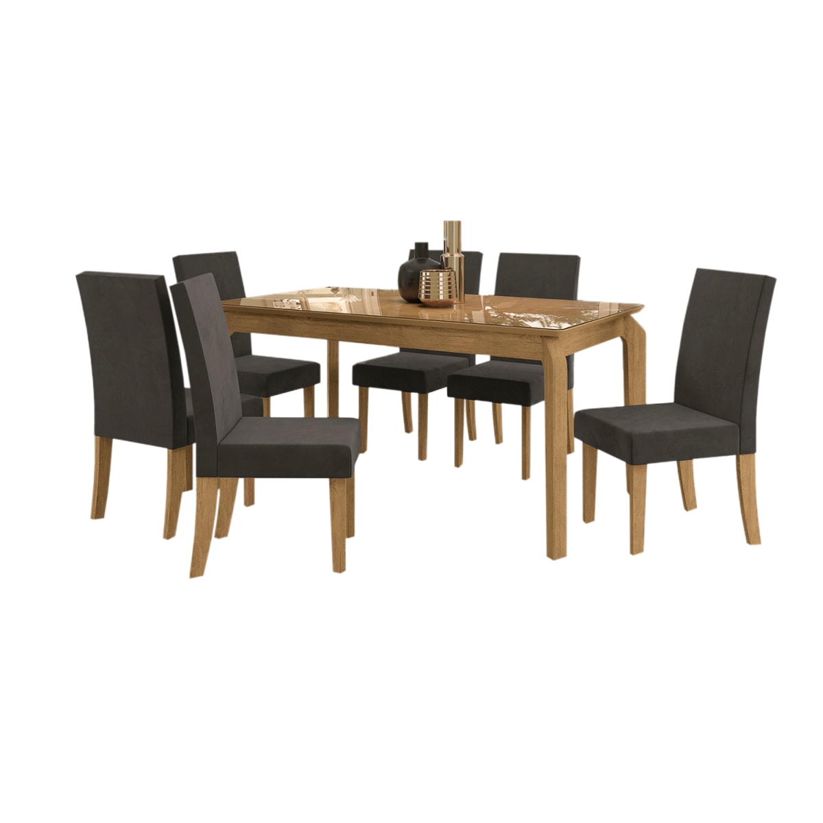 Juego de Comedor Louro - Negro / Canela - Imagen 2