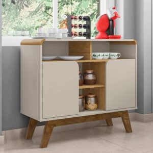 Aparador Buffet Berilo - Blanco Invierno / Canela