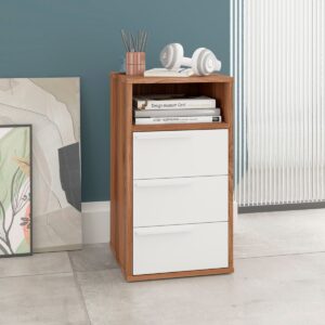 Cajonera con Nicho Office III - Castaño / Blanco