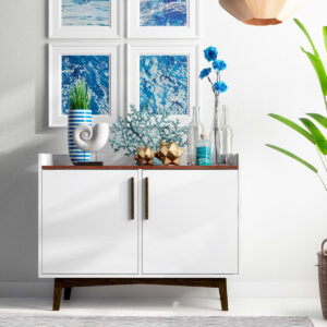 Aparador Buffet Wood - Blanco / Castaño