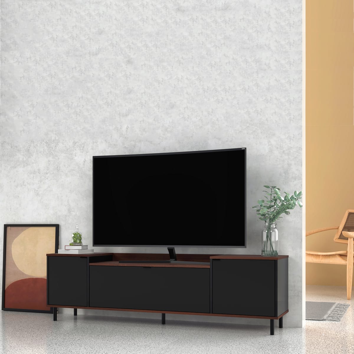Rack Tv 40" Brooklyn - Negro / Castaño