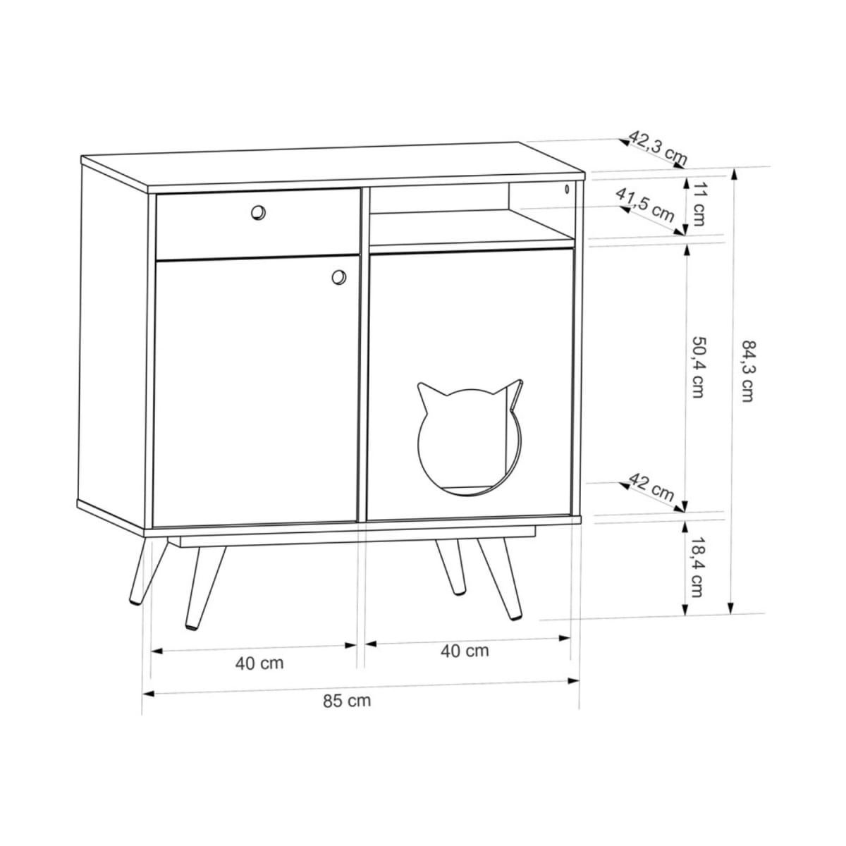 Aparador Retro Mascota Cat - Miel / Negro - Imagen 4