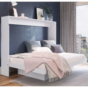 Cama Plegable Horizontal 2 Plazas Manhattan - Blanco