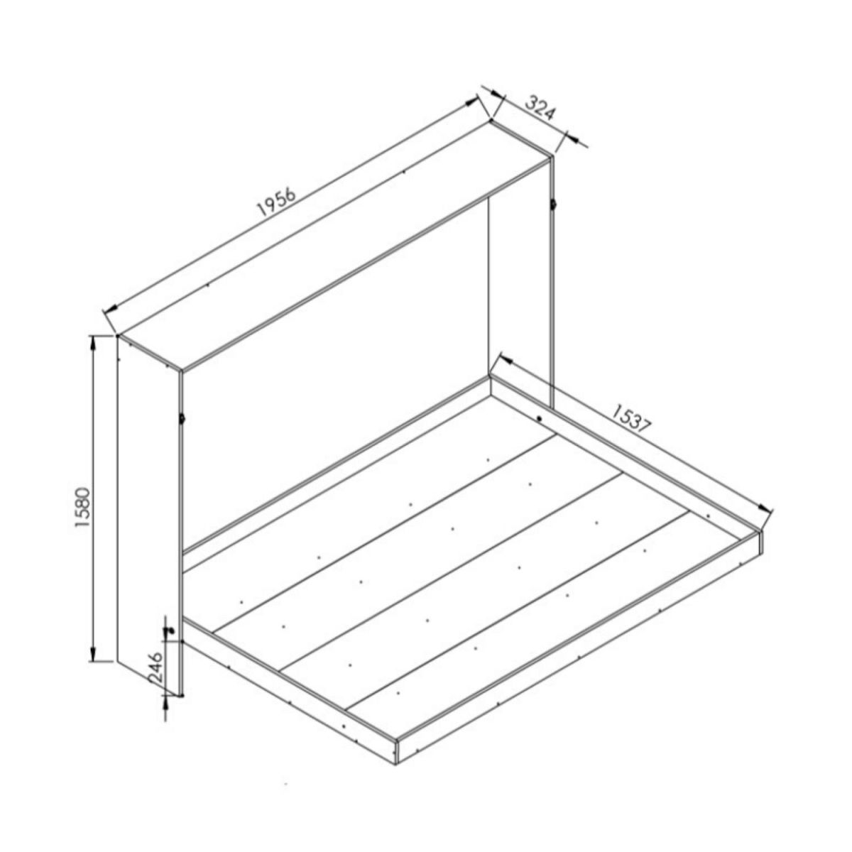 Cama Plegable Horizontal 2 Plazas Manhattan - Blanco - Imagen 3