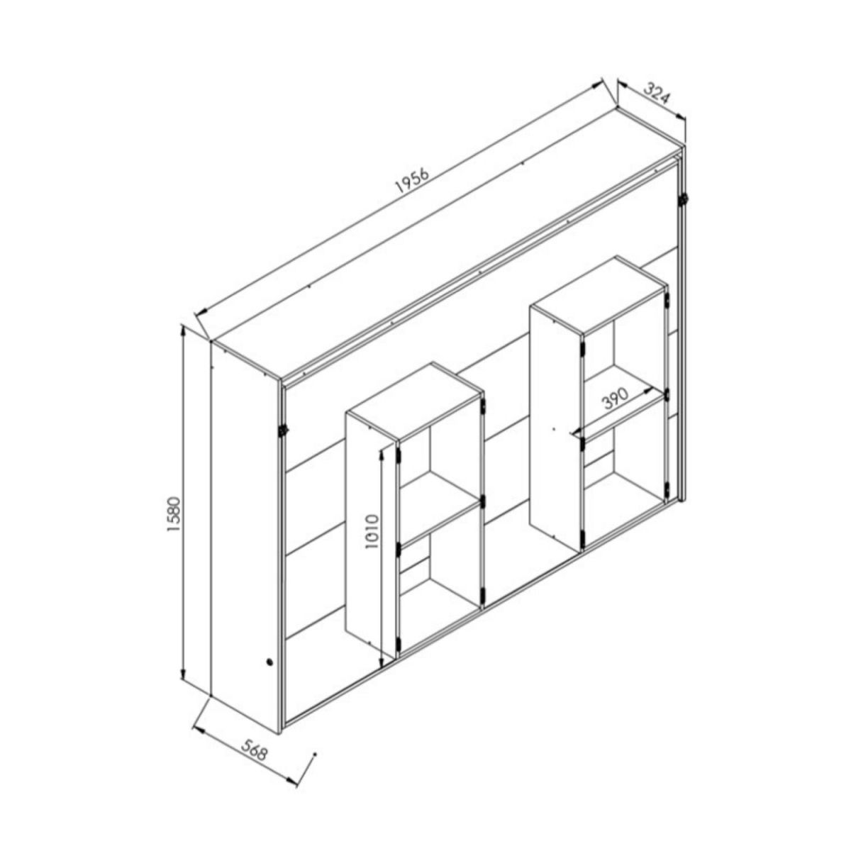 Cama Plegable Horizontal 2 Plazas Manhattan - Blanco - Imagen 4