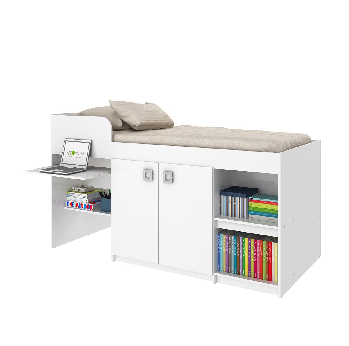 Cama Multifuncional 1 Plaza Lolo - Blanco - Imagen 2