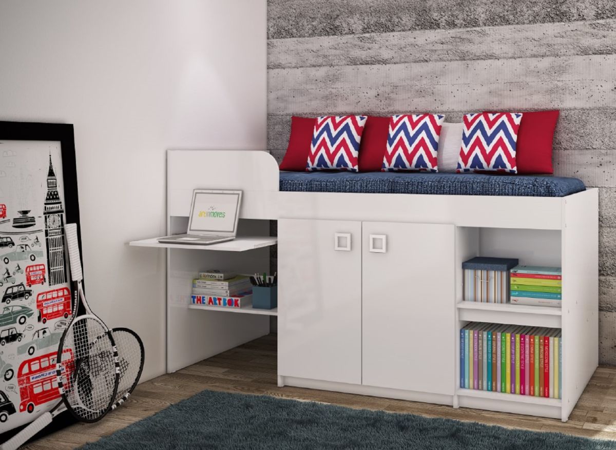 Cama Multifuncional 1 Plaza Lolo - Blanco