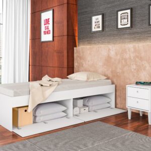 Cama 1 Plaza Con 4 Puertas Latino - Blanco