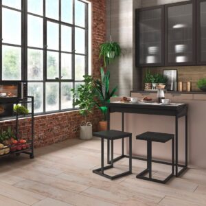 Set 2 Taburetes Home Design - Negro Mate