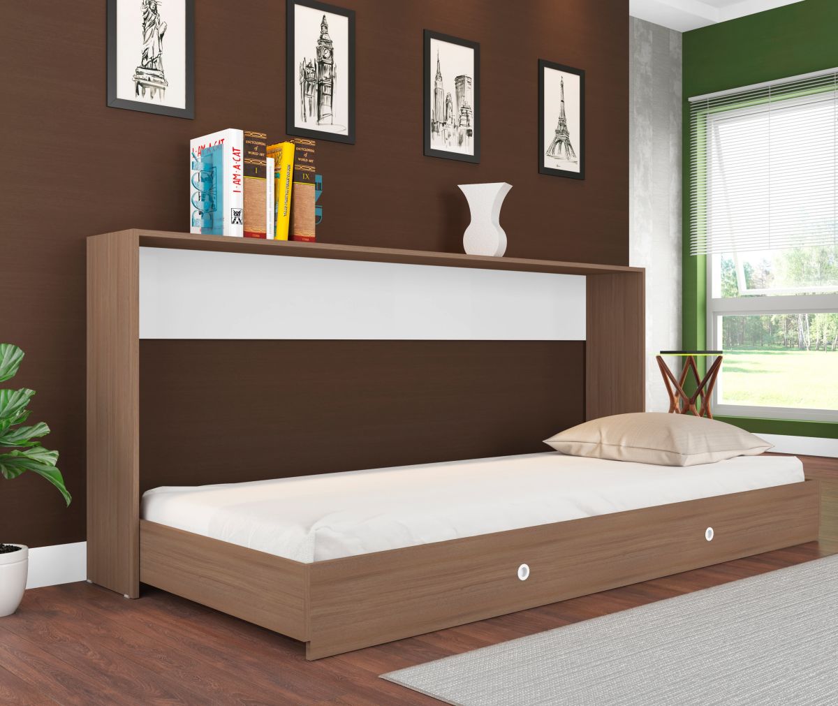 Cama América Plegable Horizontal 1 Plaza - Montana