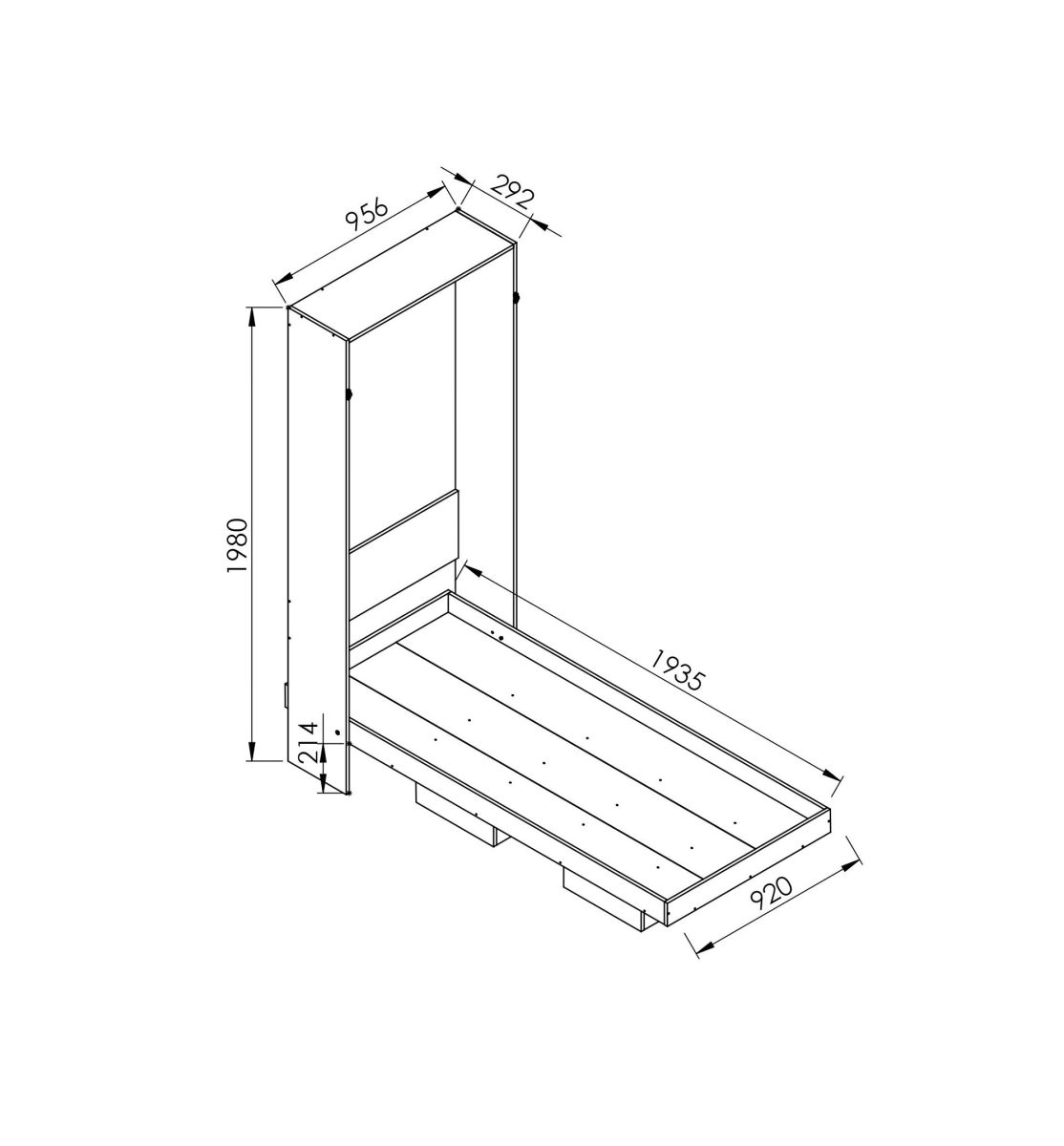 Cama Plegable Vertical 1 Plaza Manhattan - Blanco - Imagen 4