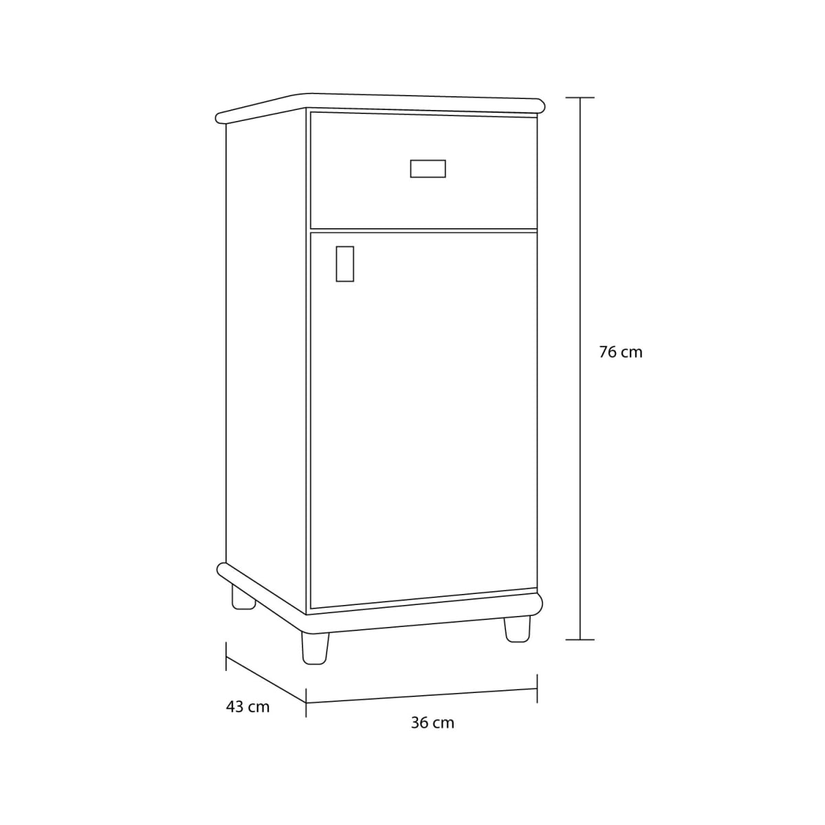 Mueble para Bidon con Puerta Kala - Blanco - Imagen 3
