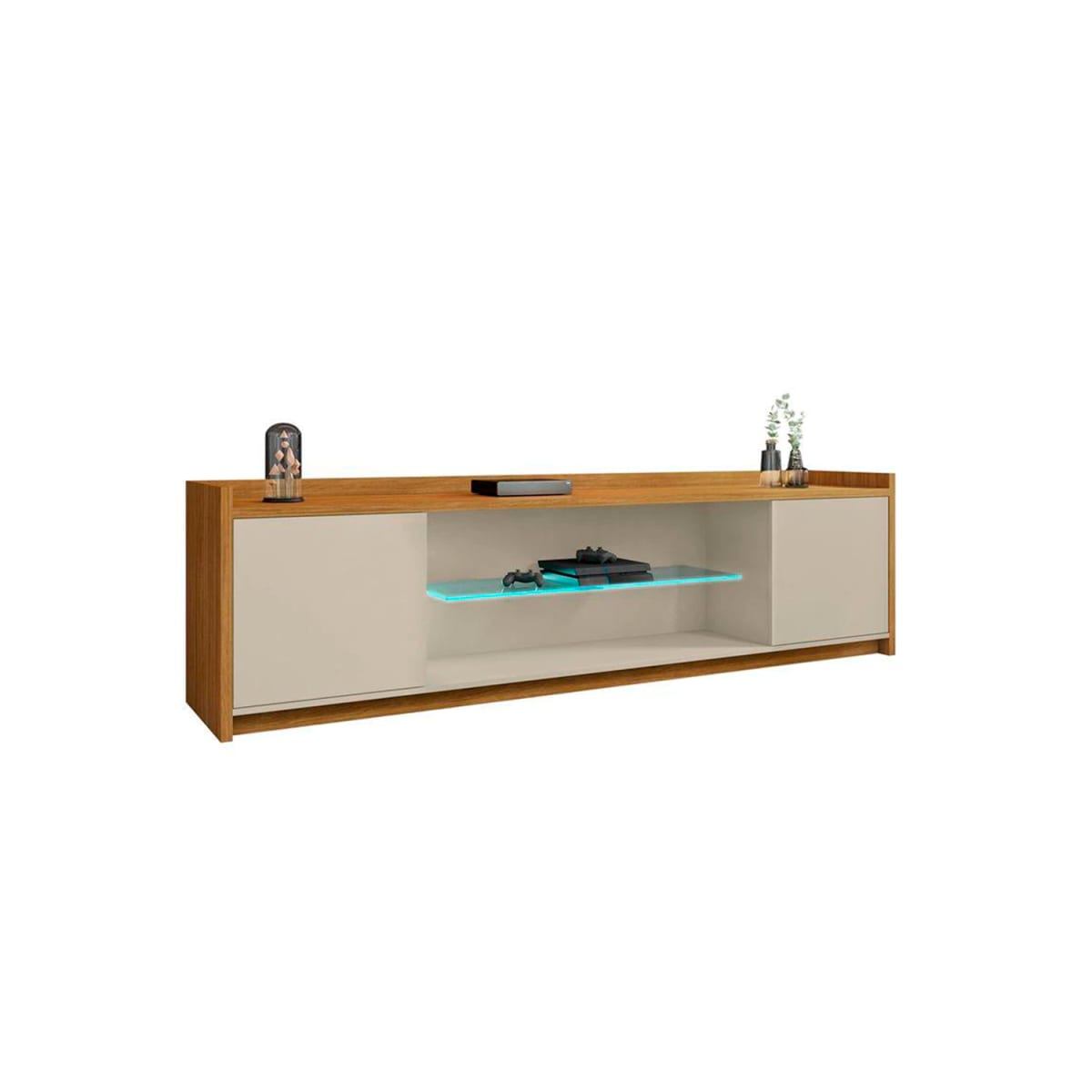 Rack Tv 82" Doha - Blanco Invierno / Canela - Imagen 2