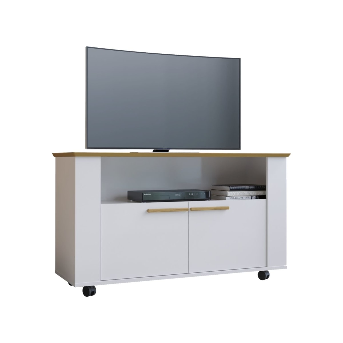 Rack Tv 42" Fenice - Canela / Blanco - Imagen 3