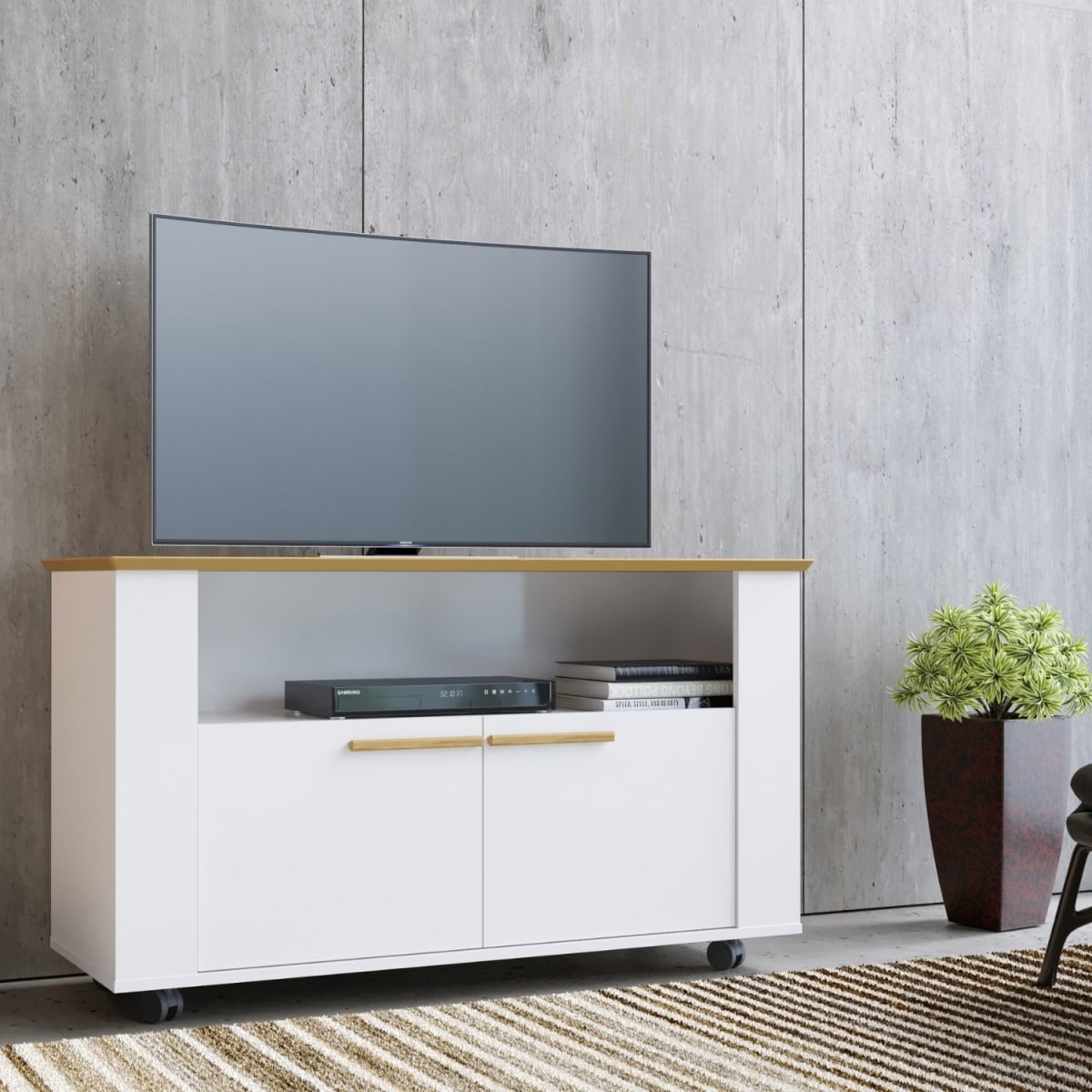 Rack Tv 42" Fenice - Canela / Blanco