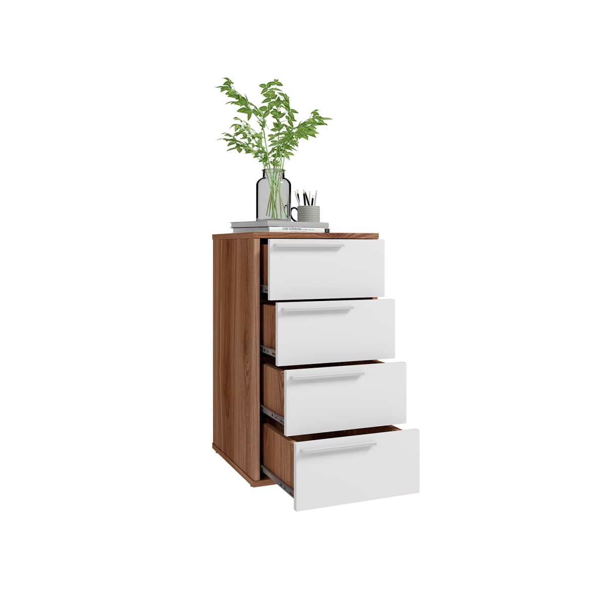 Cajonera Office III - Castaño / Blanco - Imagen 3