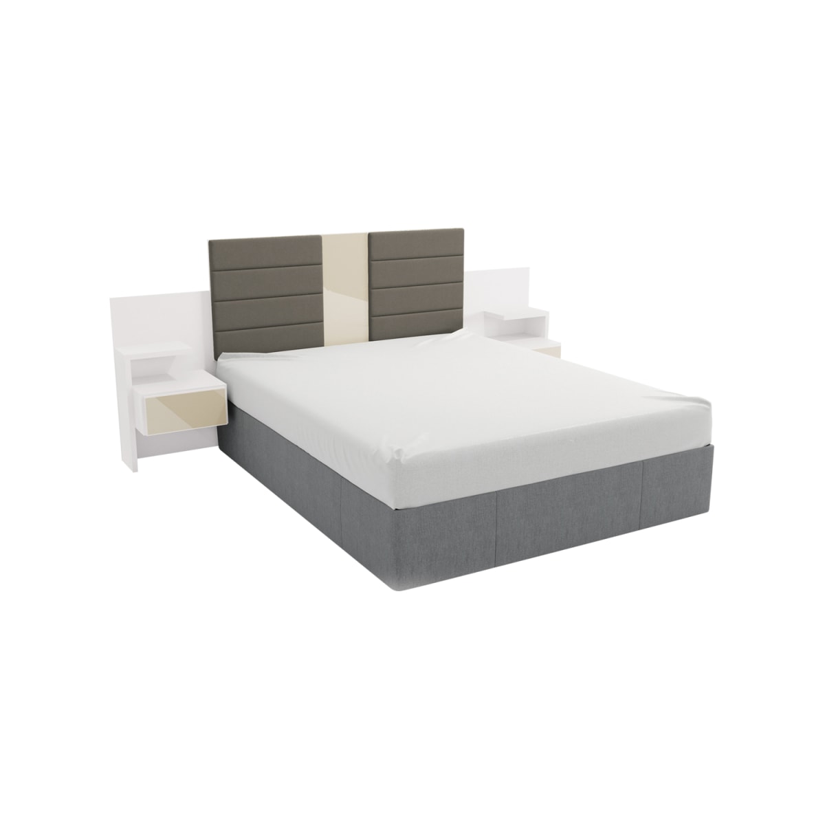 Respaldo de Cama con Veladores London - Blanco - Imagen 3