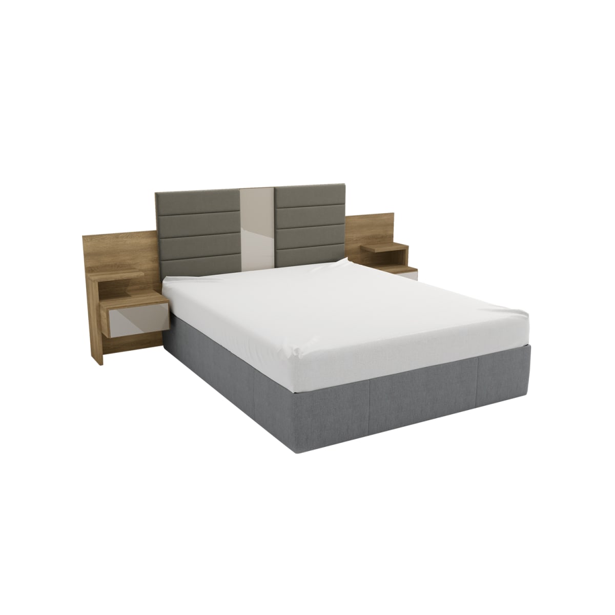 Respaldo de Cama con Veladores London - Castaño - Imagen 3