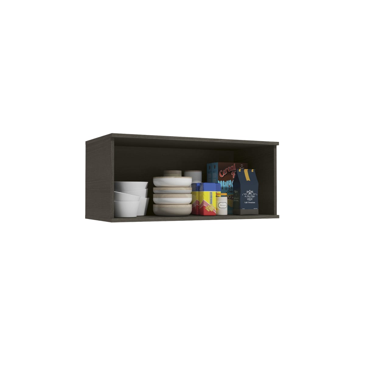 Mueble Aéreo 80cm con Puerta Nox - Negro / Gris - Imagen 3
