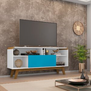 Rack Tv 55" Lazuli - Blanco / Azul