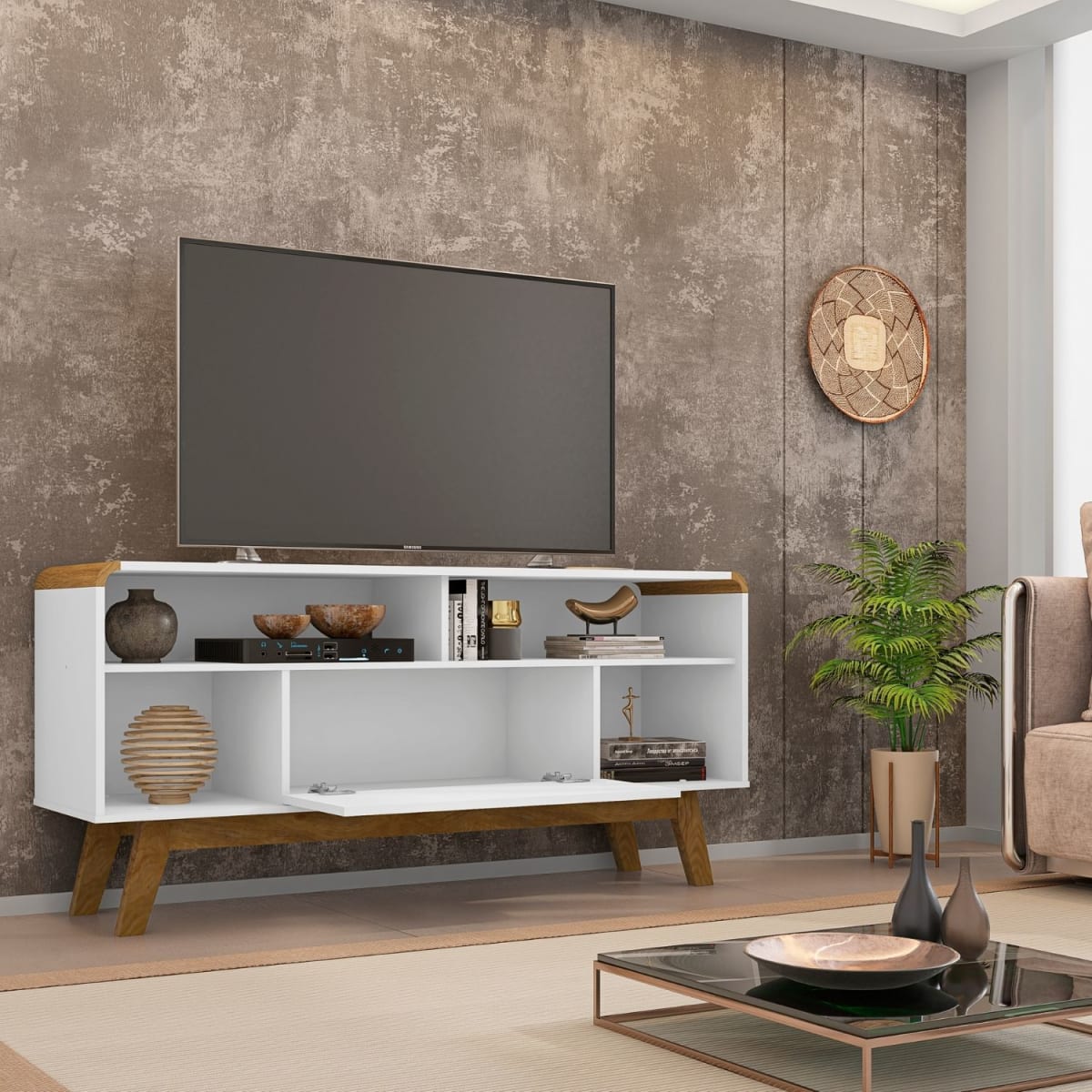 Rack Tv 55" Lazuli - Blanco - Imagen 2