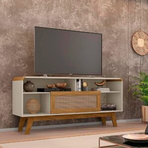 Rack Tv 55" Lazuli - Blanco Invierno / Rattan