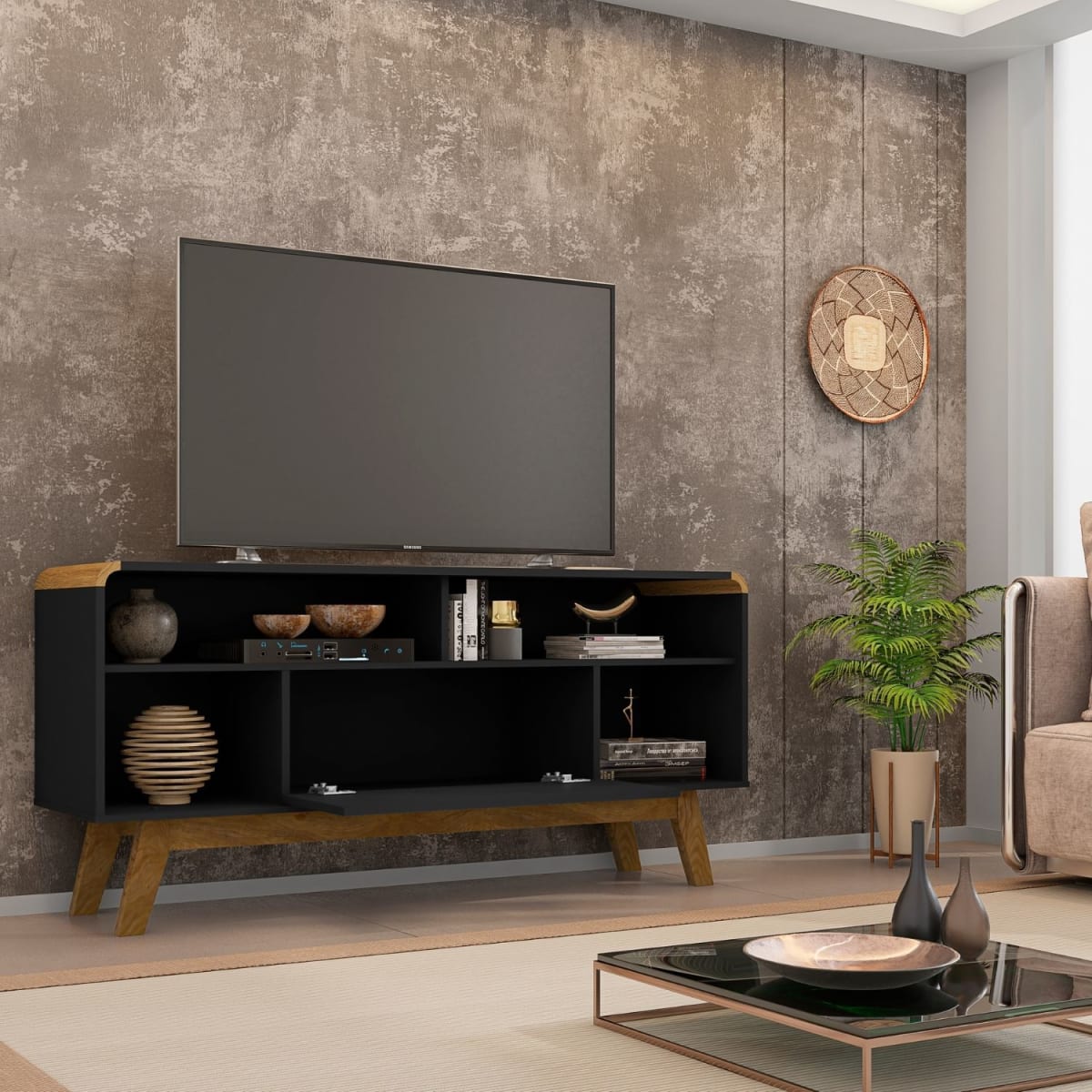 Rack Tv 55" Lazuli - Negro - Imagen 2