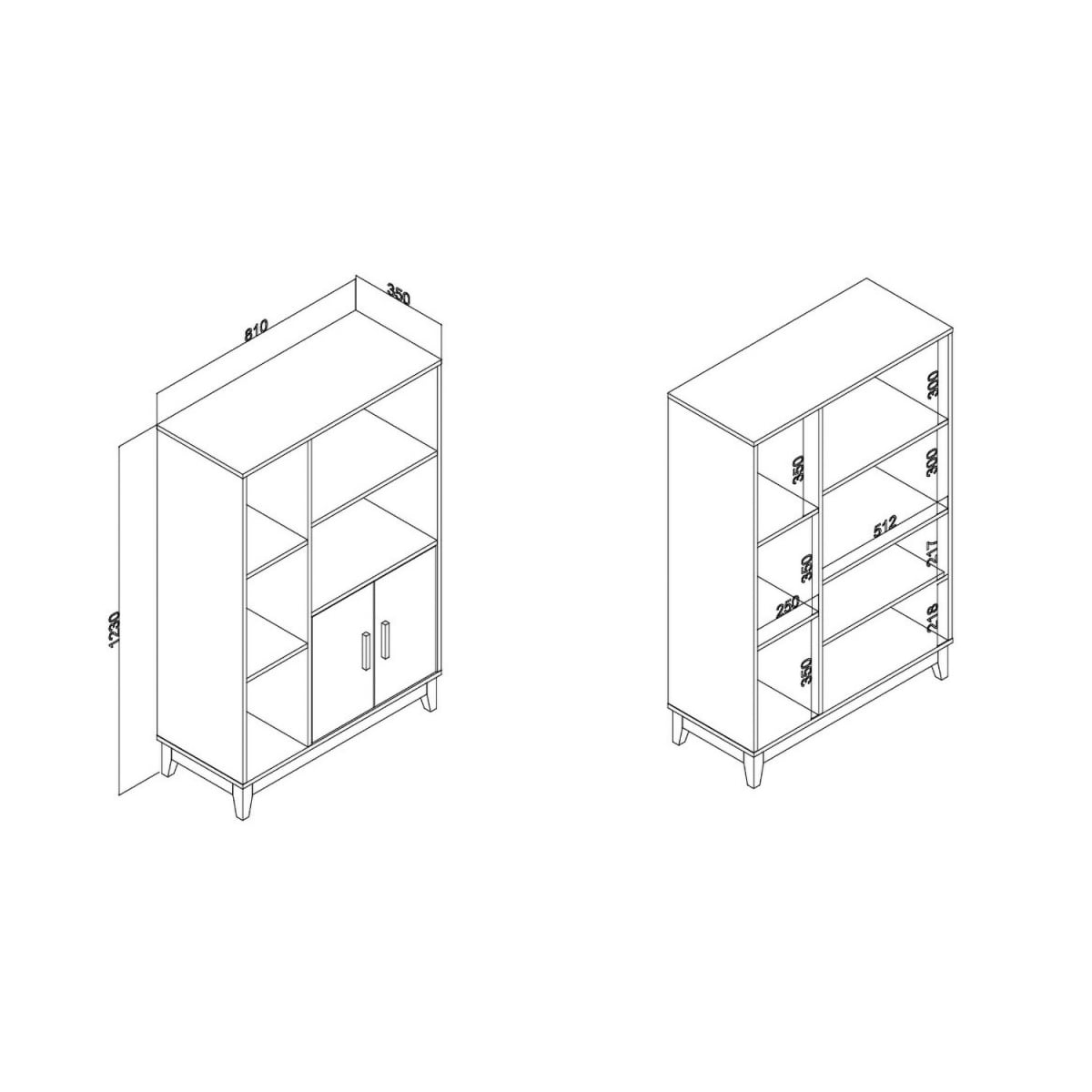 Estante con Repisas y 2 Puertas Atenea - Negro - Imagen 3