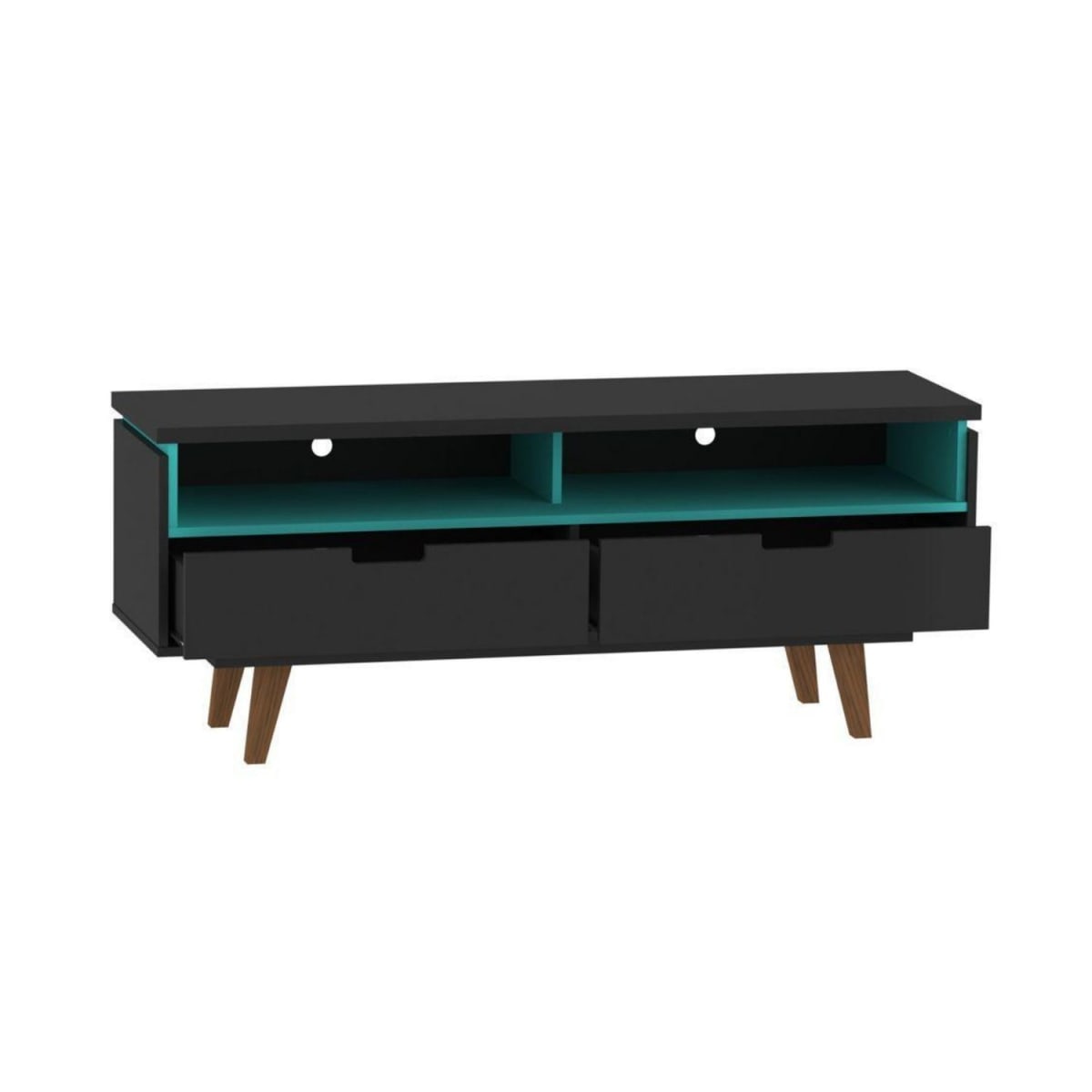 Rack Tv 55" Vintage Levis - Negro / Turquesa - Imagen 3