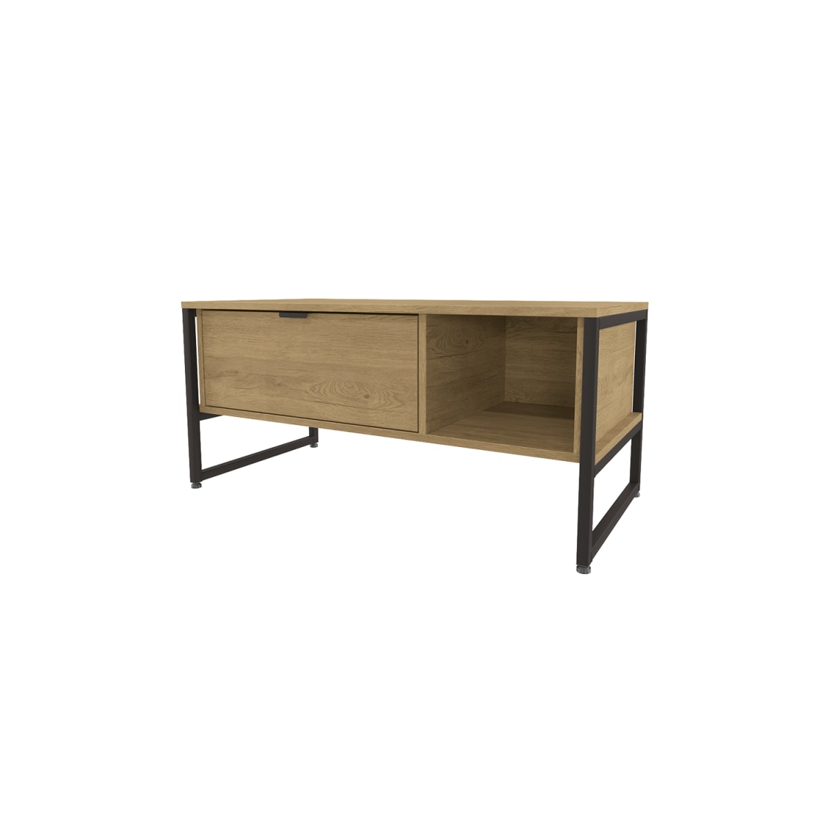 Mesa de Centro con Cajón Estonia - Castaño / Metal - Imagen 2