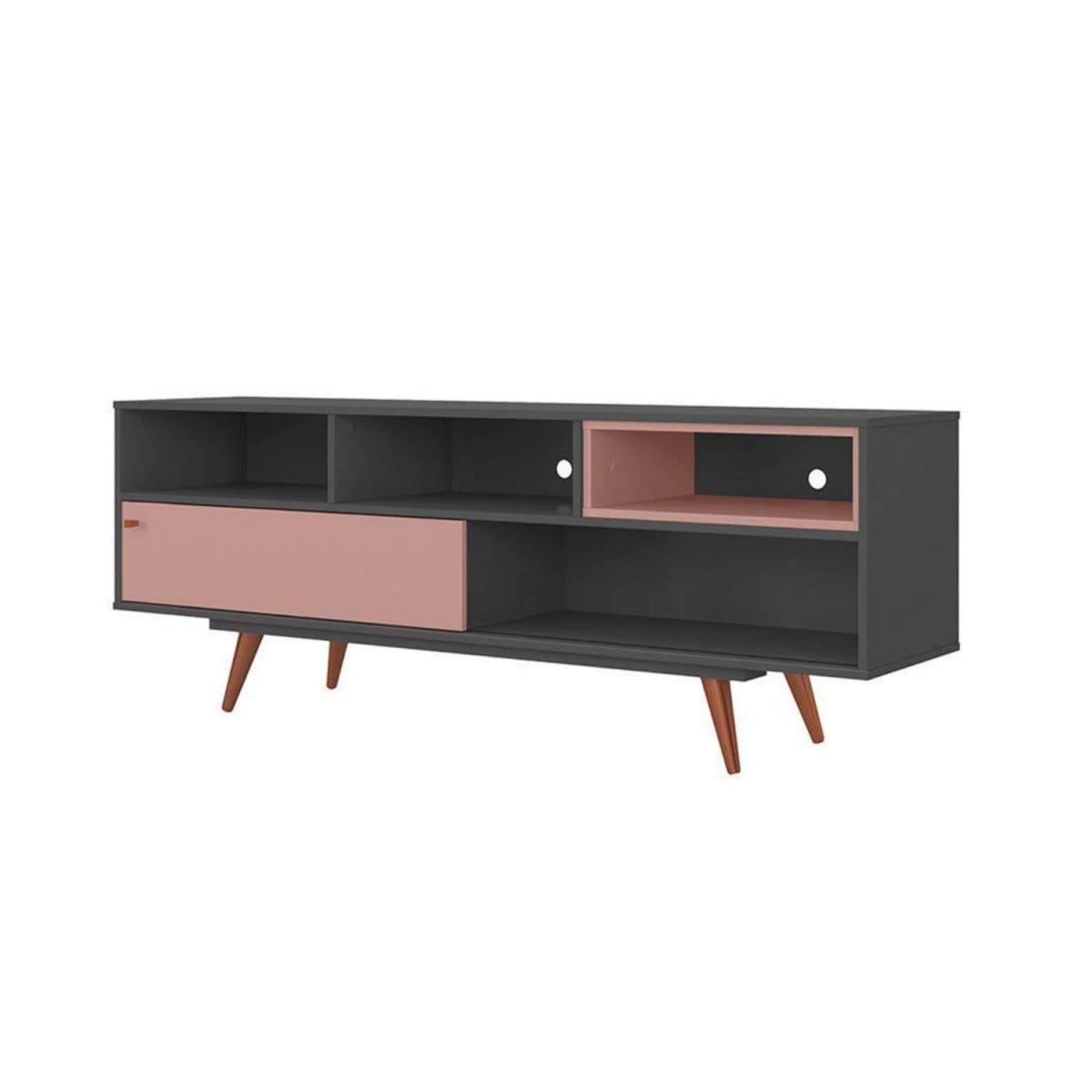 Rack Tv 70" Retro Lyon - Grafito / Rosa - Imagen 3