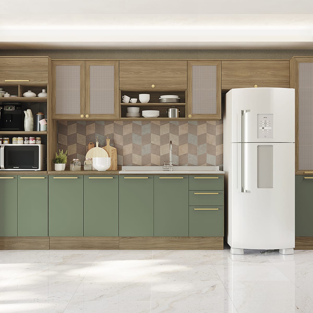 Mueble Aéreo 80x34 con Puerta Botanic - Nogal