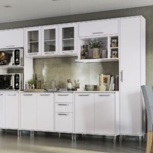 Mueble para Cocina con Puerta y 4 Repisas Geometric - Blanco