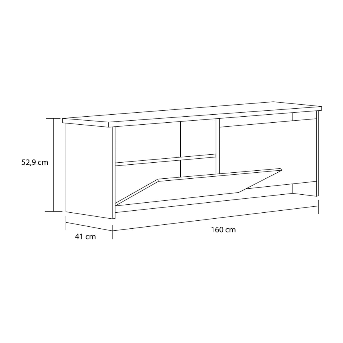 Rack Tv 70" Masp - Grafito / Miel - Imagen 4
