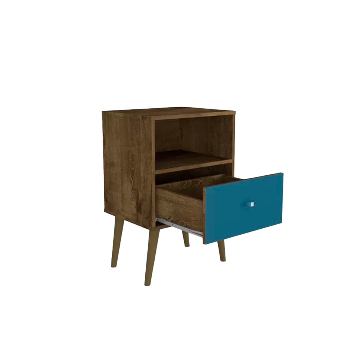 Velador 1 Cajón - Rústico / Azul - Imagen 3