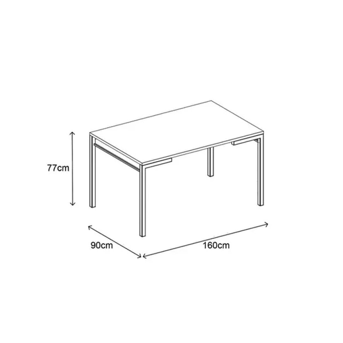 Mesa 160x90 Design - Native / Negro - Imagen 3