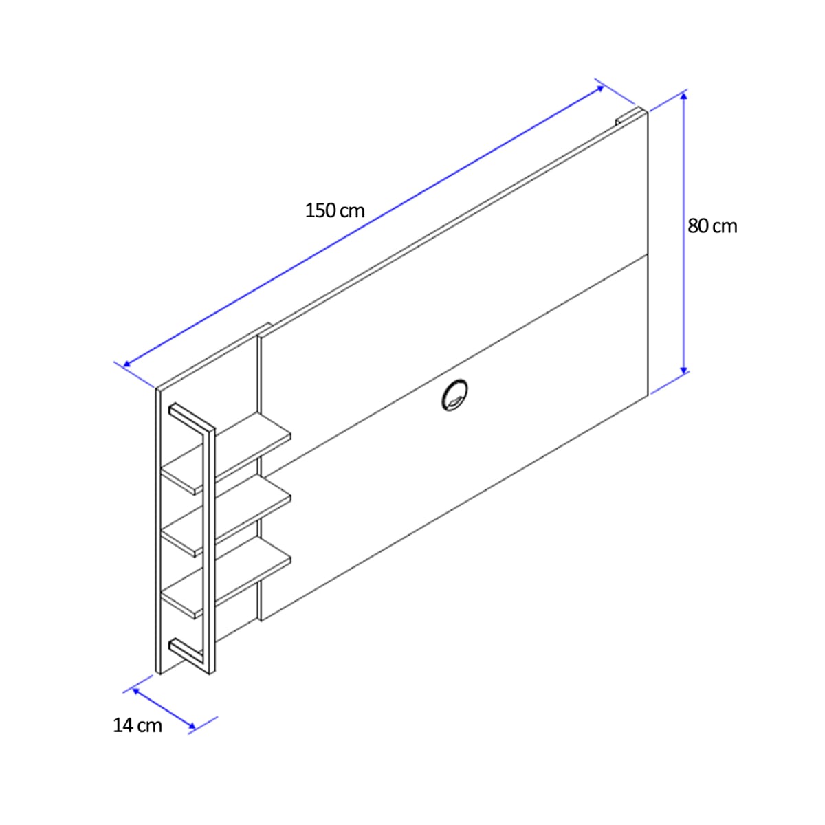 Panel Tv 60" Habitat - Negro / Mate - Imagen 3