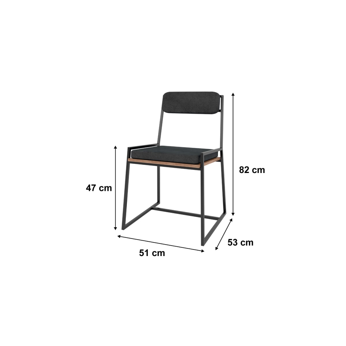 Silla Harlem - Negro / Castaño - Imagen 3