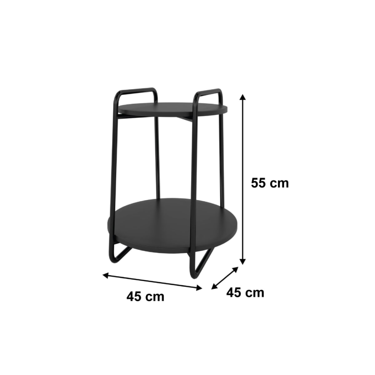 Mesa de Apoyo 55x45 Milan - Negro / Castaño - Imagen 3