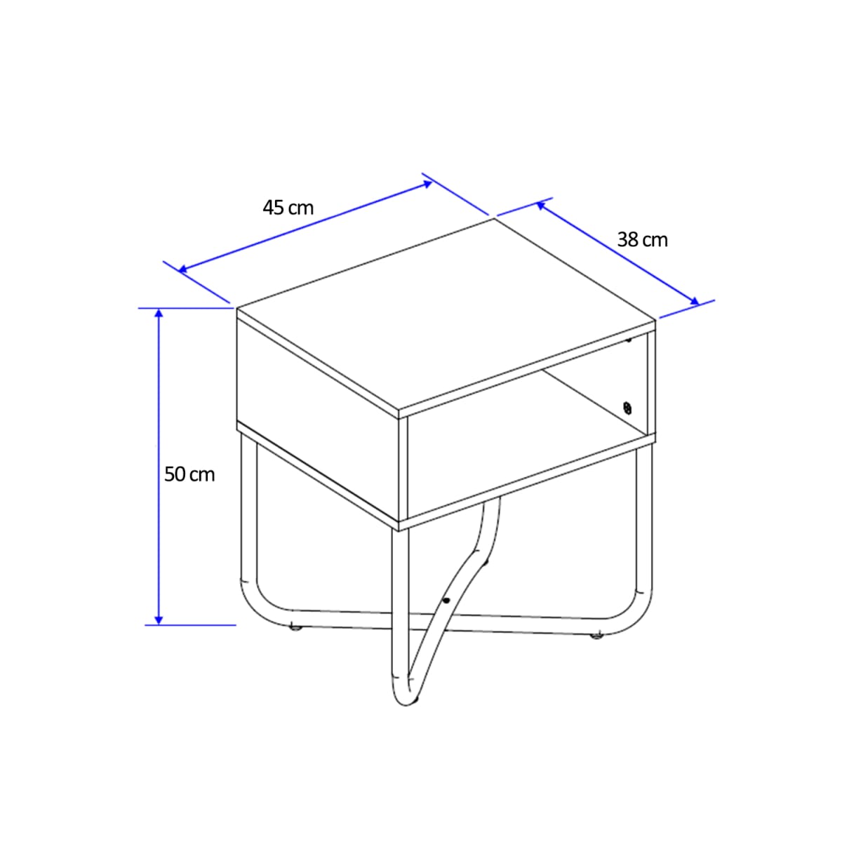 Mesa Lateral Connect - Blanco / Cromado - Imagen 3