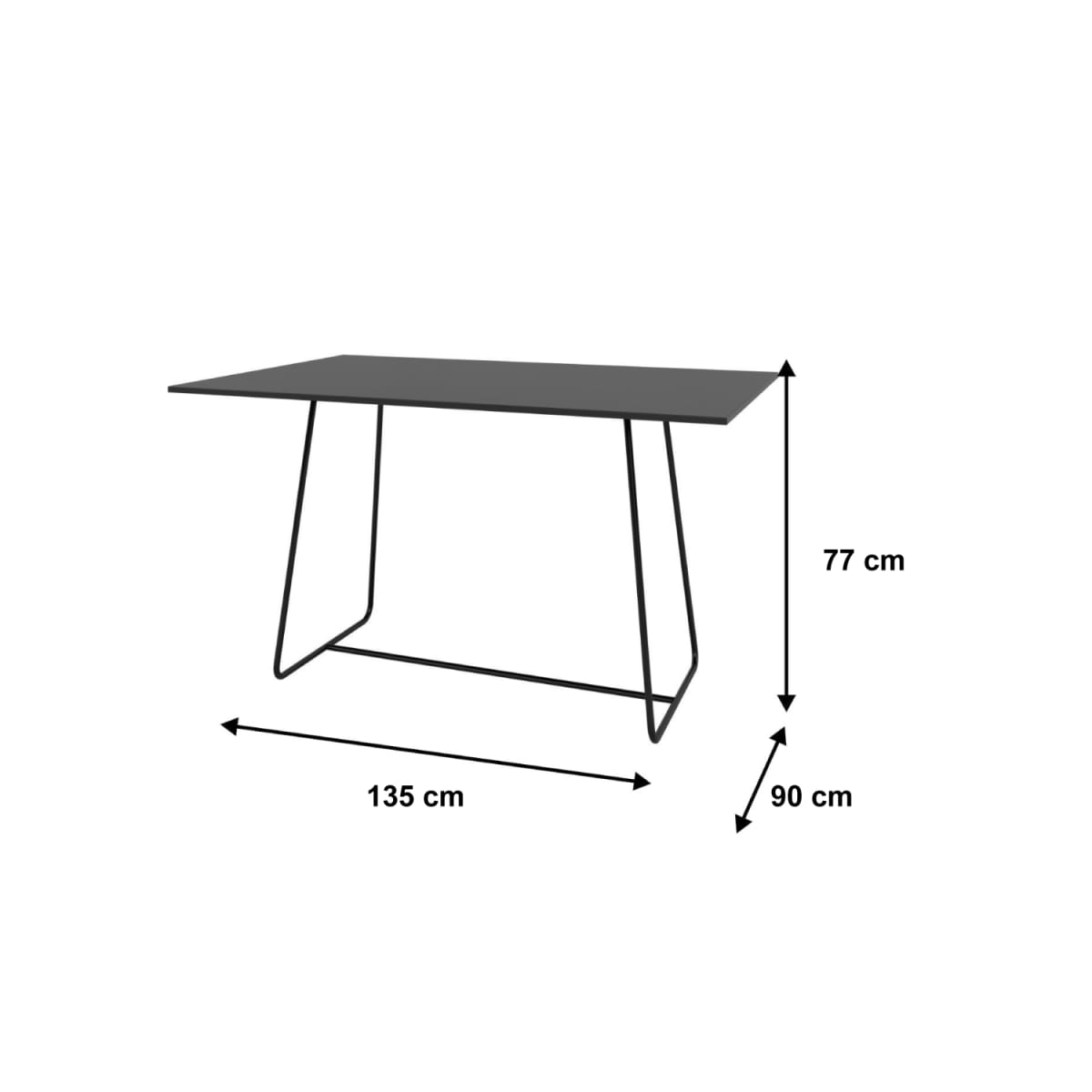 Mesa 135x90 Nova - Negro - Imagen 3