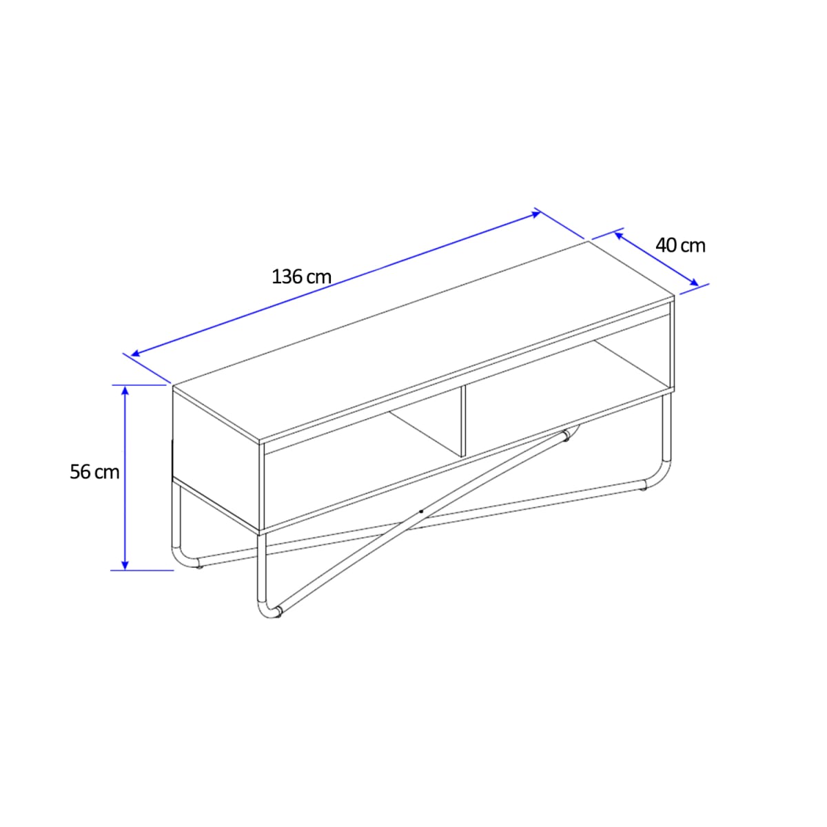 Rack Tv 60" Connect - Negro Mate - Imagen 3