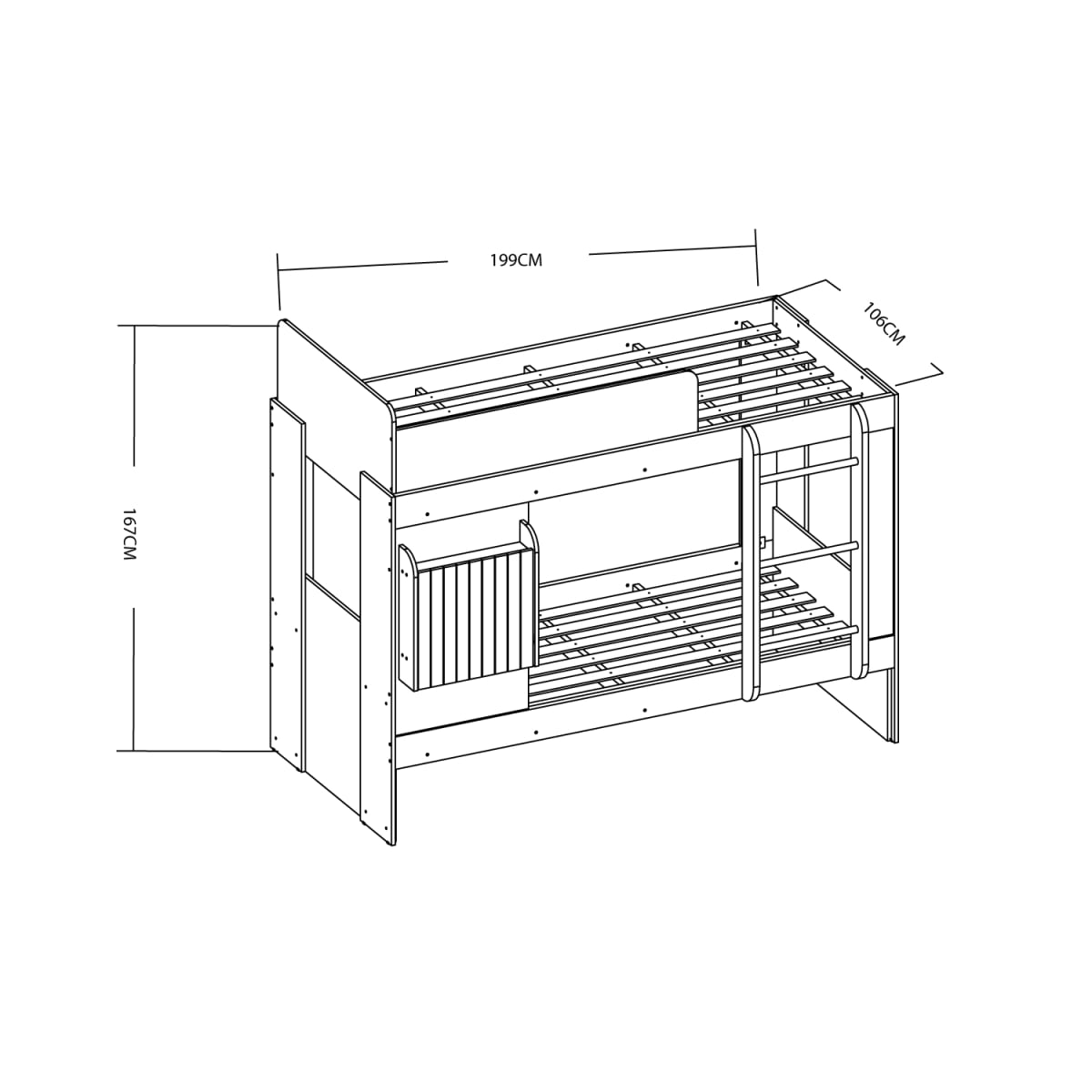 Camarote 1 Plaza + Cama Nido Sleep - Blanco - Imagen 4